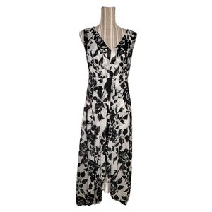 Simply Vera Vera Wang Cloudy Blooms V-Neck Sleeveless High Low Dress